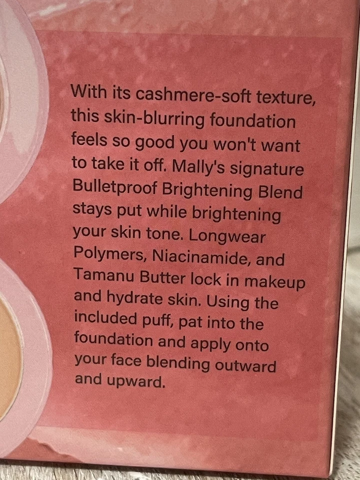 2X Mally Soft As Silk Powder Foundation (Fair) w/Puff NIB Buy One Get One Free - Image 3 of 4