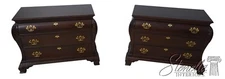 L68245: Pair CENTURY 3 Drawer Bombe Mahogany Chest Dressers