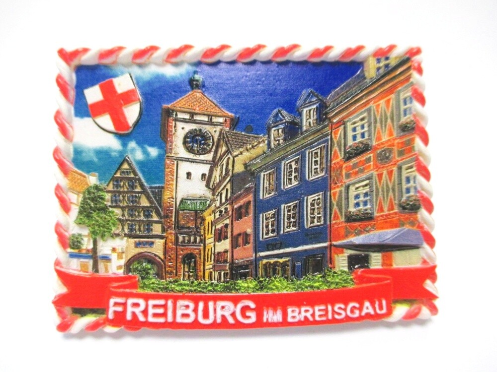 Freiburg Magnet Breisgau Martinstor Schwabentor Poly Souvenir Germany (1256)