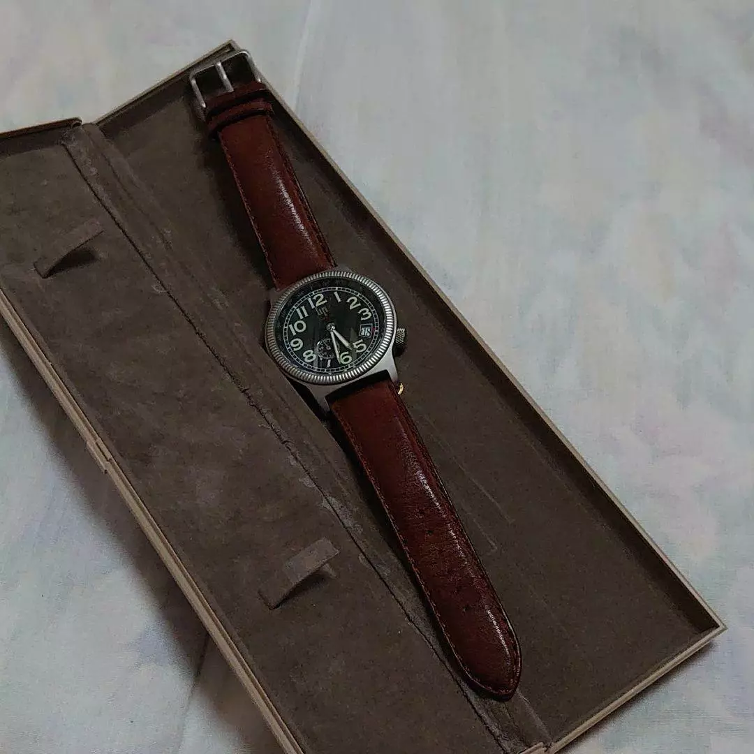 Lip LIP TYPE10 Men s Watch 1851012 Brown Leather Band Black Dial