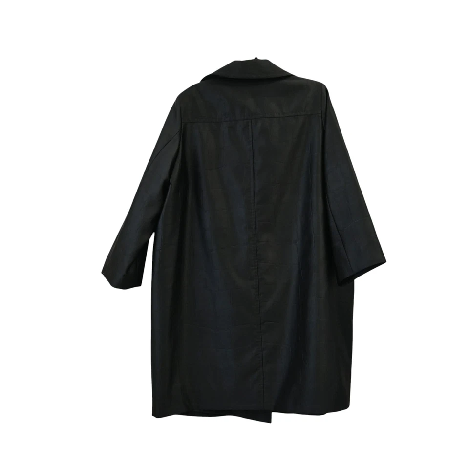 Chaqueta Marina Rinaldi Talla 29 EE. UU. 20 Cuello Negro Estampado Cocodrilo Cuello Foto 2 de 4