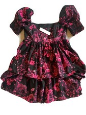 Alice + Olivia Romance Black, Floral, Smocked Mini Dress XS