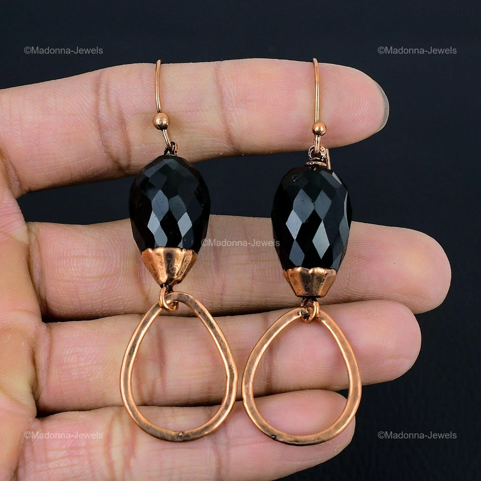 Pendientes colgantes/gotas electroformados de diopsido cromado joyería de cobre para niñas 2,8 Foto 4 de 4