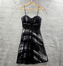 Vintage Purple Patch Womens A-line Dress Size 10 Black Grey Sleeveless Layered