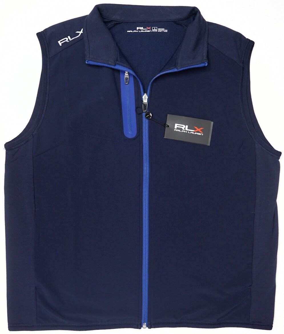 RLX Ralph Lauren Mens Navy Blue Vest Full Zip Stretch RLX Ralph Lauren Mens Navy Blue Vest Full Zip Stretch
