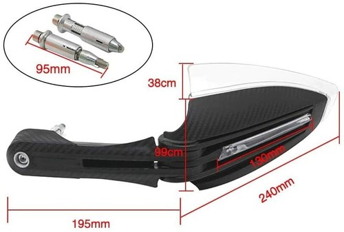 Universal Motorcycle LED Turn Signal Light Handlebar Hand Guards Protector Cover - Picture 4 of 12