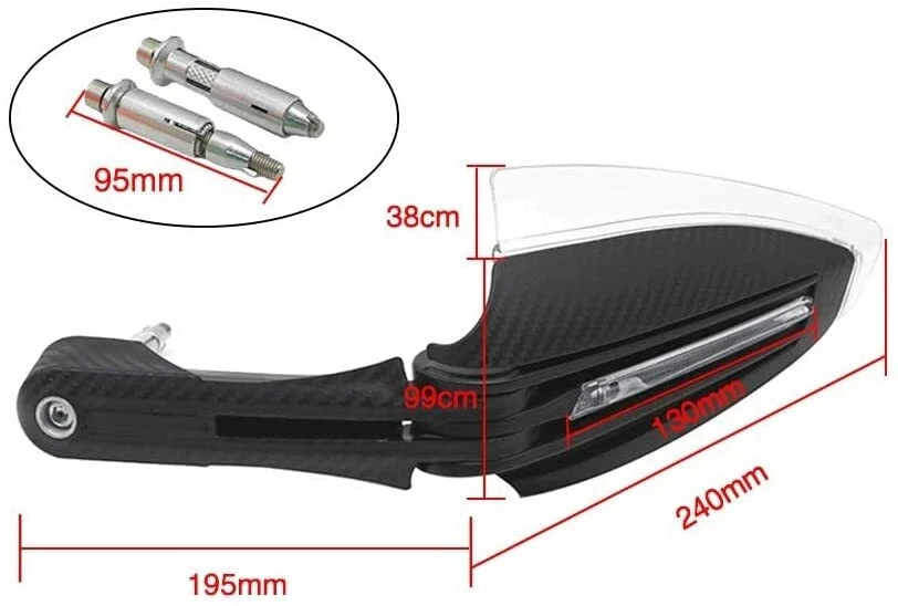 Cubierta protectora universal de manillar con luz de señal de giro LED para motocicleta Foto 4 de 4