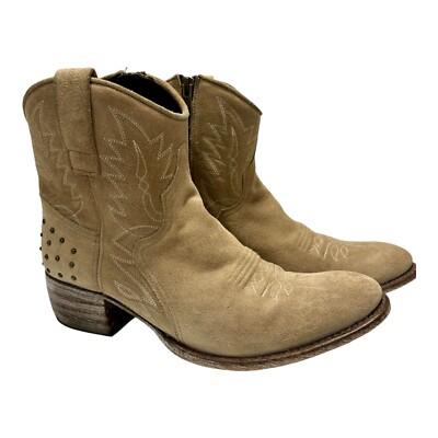Sendra Woman Ankle Cowboy Boots Suede Goodyear Welted Leather Handmade Spain