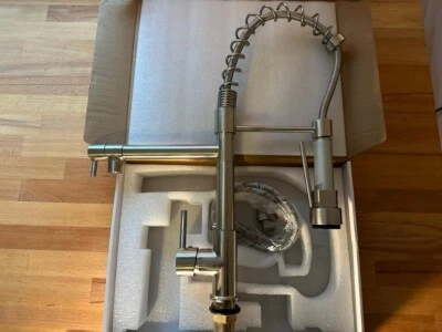 KLARWERK NEU: Edelstahl Küchenarmatur 2 Brausen / Gastro Wasserhahn Küche / Silber Profi