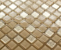 Beige Glass Mosaik, Mosaik Fliesen, Kristall Fliesen Hochglanz, Glass Mosaik