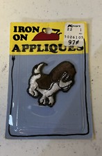 VINTAGE Iron Sew On Patch Appliques Rainbow Novelty Co 70's dog puppy