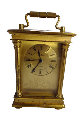 Bentima Quartz Art Deco Style Mantel Clock Heavy Solid Brass 19cm 1.8kg Antique