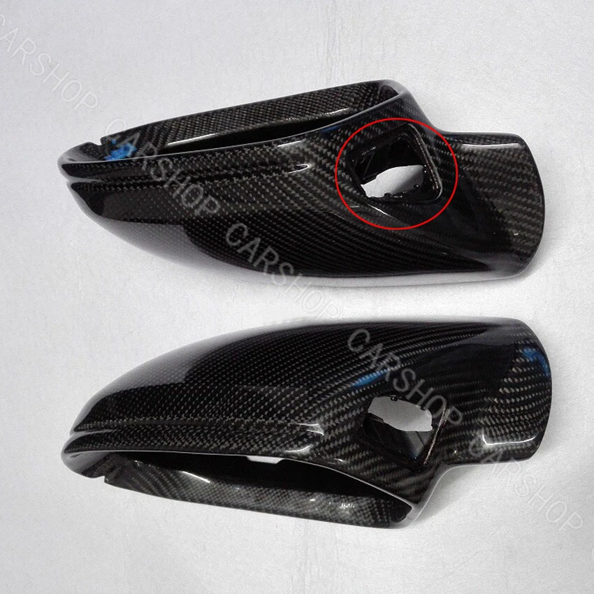 Cubierta de espejo retrovisor lateral de fibra de carbono para Audi C7 A6 S6 RS6 2012-2018 reemplazo con carril Foto 4 de 4