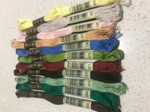 Multicoloured Cross Stitch Embroidery Threads