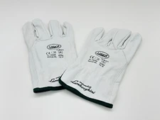 Lamborghini protective leather work gloves (white & green) 400012029