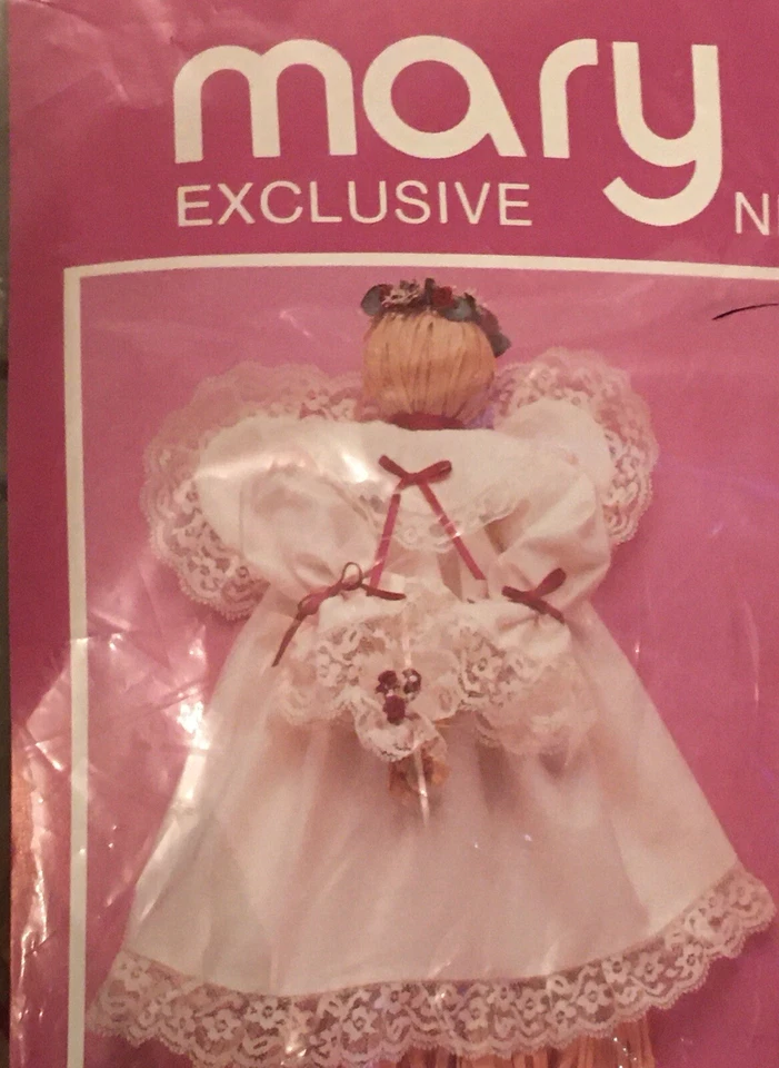 Kit de guirnalda de encaje y ángeles de rafia vintage Mary Maxim con agujas y manualidades Country Foto 3 de 4