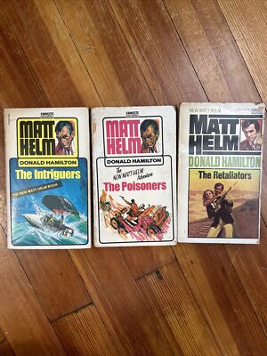 3 book lot MATT HELM novels by Donald Hamilton Spy Espionage Suspense Action