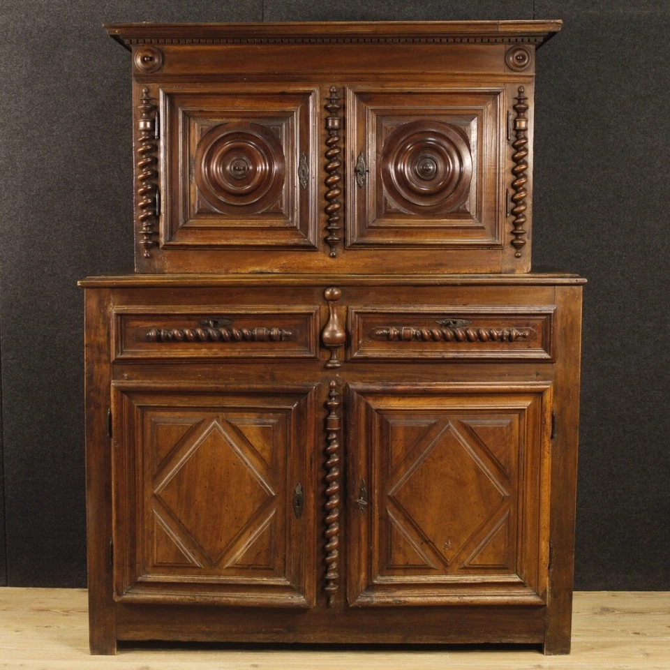Antiguo armario estilo Luis XIII 700 muebles doble cuerpo madera Foto 3 de 4