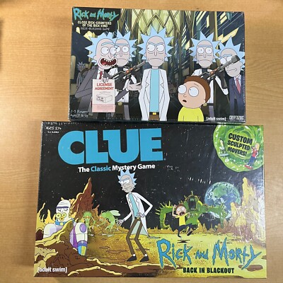 Rick and Morty CLUE & Rick-Counters of the Rick Kind Game lot New