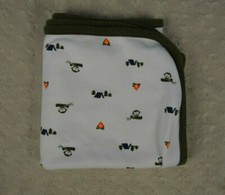 Just One You by Carter's Monkey Camping Baby Blanket White Orange Canoe Tent