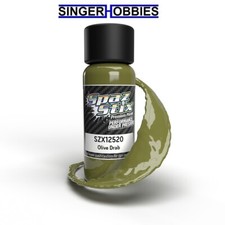 SPAZ STIX SZX12520 Olive Drab Airbrush Ready Paint, 2oz Bottle HRP