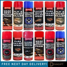 RENTOKIL WASP NEST FLEA KILLER SPRAY FLYING INSECT CLOTHES MOTH INSECTROL 300ML