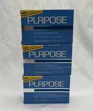 Purpose Gentle Cleansing Bar Soap Sensitive Skin 6oz Vintage 1989 Lot of 3