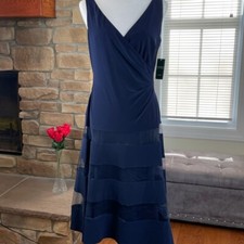 RALPH LAUREN ~ Tulle-Panel Cocktail Dress ~ Navy ~ Size: 2 ~ Brand New w/Tags!