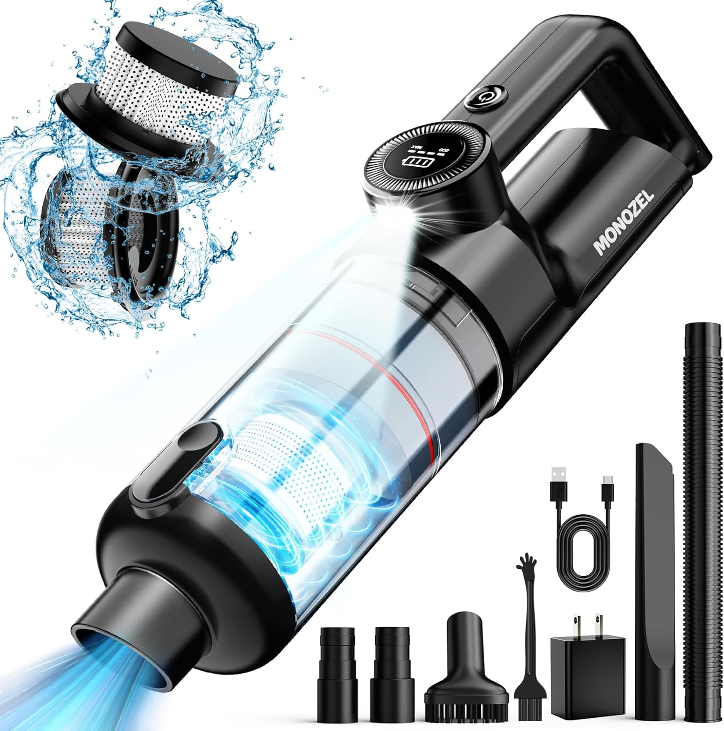 Powerful 15000Pa Cordless Handheld Vacuum with Brushless Motor for Cars-image