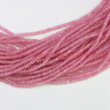 Natural Faceted 2x4mm Pink Rhodochrosite rondelle gemstone loose beads 15 Inch