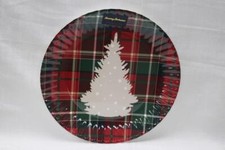 TOMMY BAHAMA CHRISTMAS TREE HOLIDAY PLAID ROUND MELAMINE LARGE PLATTER TRAY-NEW