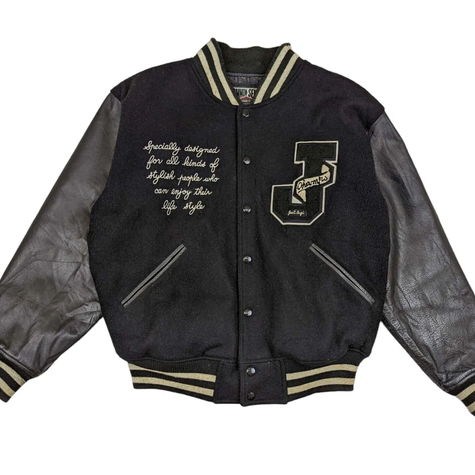 Japan JUST BIGI Letterman Varsity Leather Jacket - Image 2 of 4