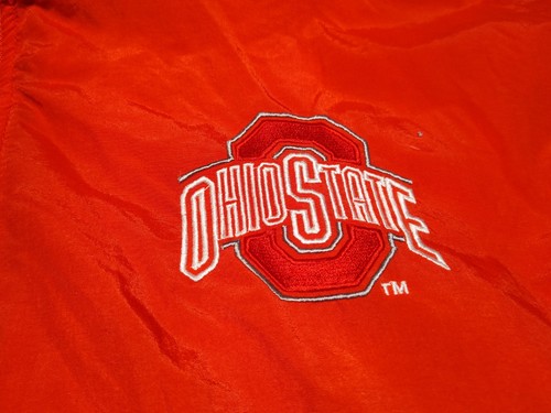 Vtg 90s Logo 7 Ohio State Buckeyes OSU Pullover Quilt Lined Jacket L Front Pouch - Picture 4 of 22