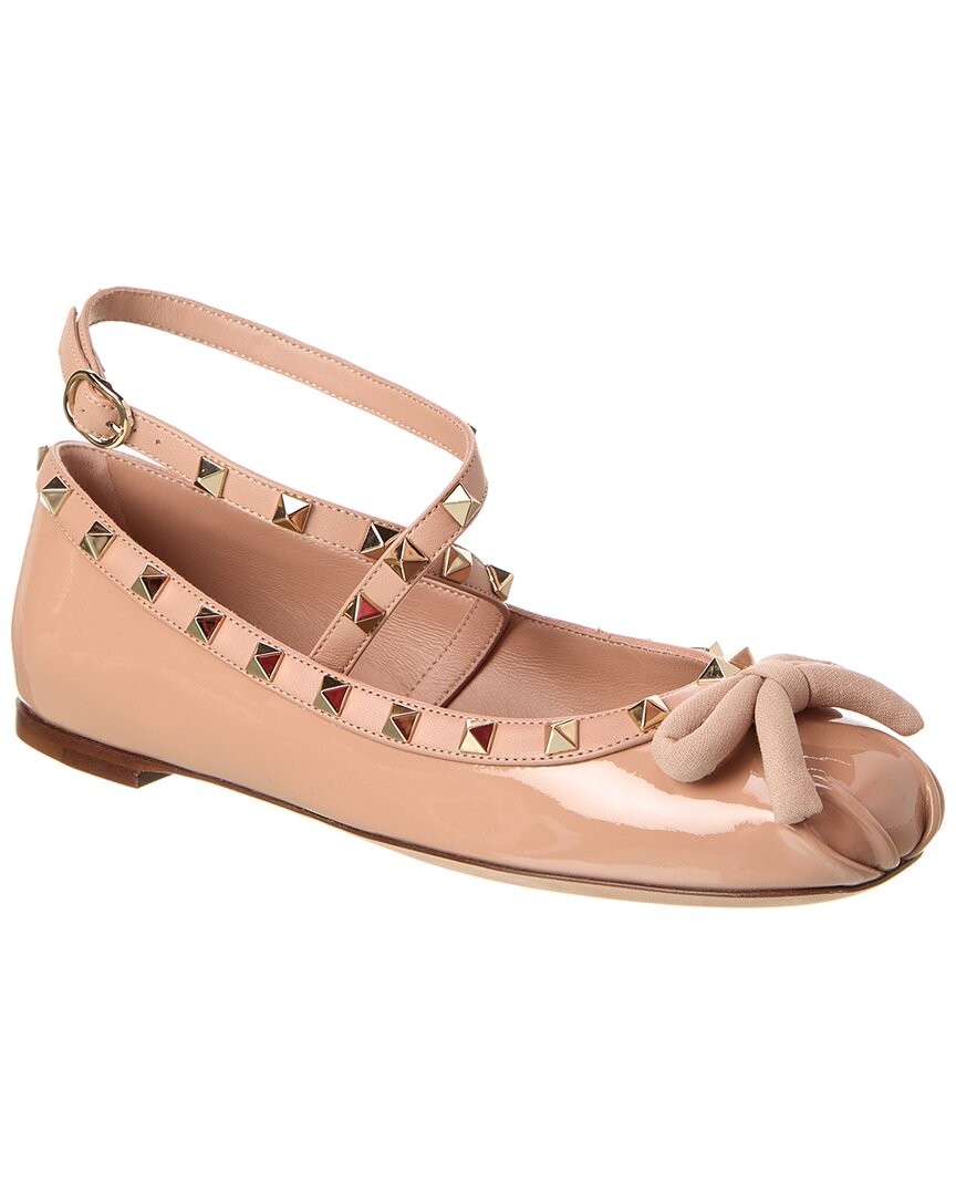 Valentino Rockstud Patent Ballerina Flat Women's