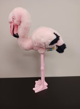 Vintage Dakin Pink Plush Flamingo Plastic Legs Standing 13"