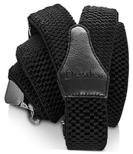 Mens Suspenders Very Strong Clips Heavy Duty Braces One Size Fits All Y Black