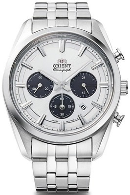 ORIENT Contemporary RN-TX0305S Solar Chronograph White Panda JDM Uhr R80116012