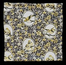 Stratford Home Throw Pillow Cover Yellow Floral Print Birds 18" x 18" Decorative