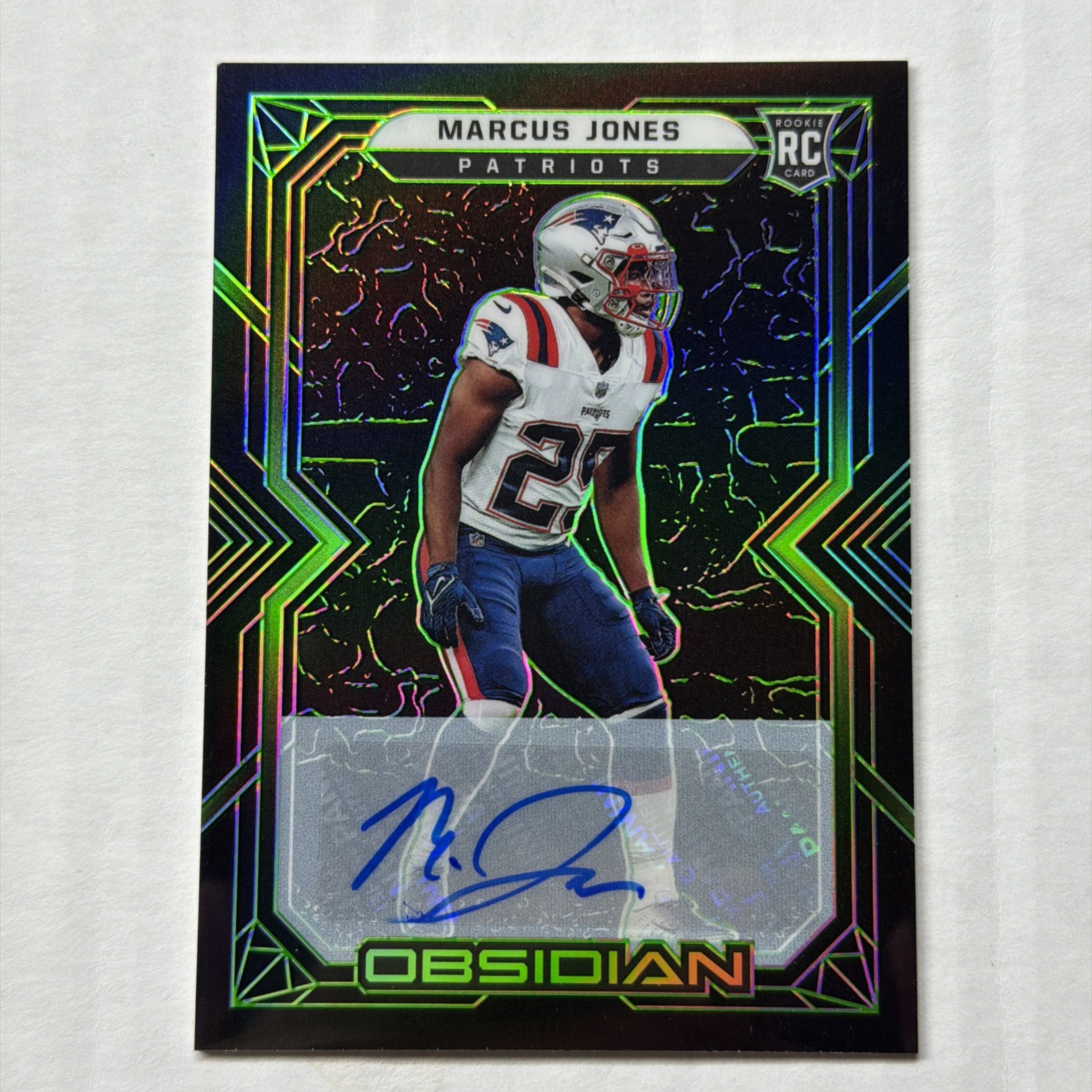 Marcus Jones Panini Obsidian #193 Autograph-Electric Etch Green