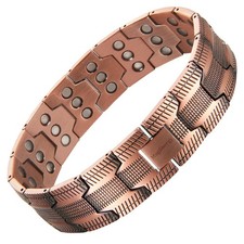 MagEnergy Copper Bracelet for Men, 3-Row Magnet Design, Ultra Strength Magnet...