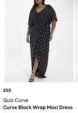 Quiz Black Silver Pattern Maxi Dress Plus Size 24 Occasion Party Metallic Sheer