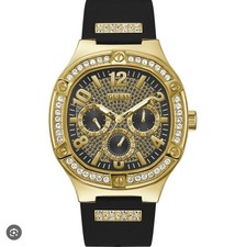 Image of Guess Watch Mens Duke Gold Dial Crystal Bezel Water Resistant GW0641G2 RRP £195