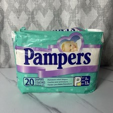 Vintage Early 2000s Pampers Preemie Diapers Size P 16 Unused Open Pack
