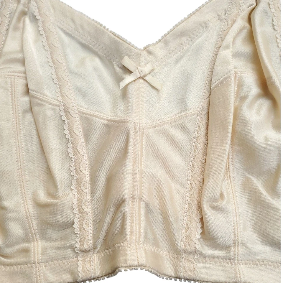 Vintage Wynette by Valmont Beige Boned Bustier Pin Up Strapless Bra Sz 44C - Image 4 of 4