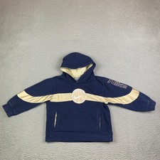 Vintage Nike Hoodie Boys Size 7 Blue Gold Basketball Swoosh Sportswear 90s