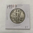 1939 D Walking Liberty 90% Silver Half Dollar 50c US Coin