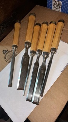 Vintage Ulmia 6-Piece chisel set w. germamy fwb chisel set