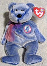 Ty Beanie Baby Periwinkle the Bear DOB February 8, 2000 MWMT Free Shipping