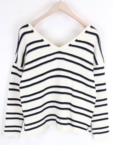 Pepe Jeans Patsy Teen Sweatshirt 16M Altweiß Gestreift Baumwolle Langärmlig - Picture 2 of 11