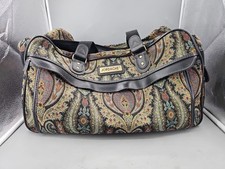 Vintage Jordache Floral Tapestry Carry On Overnight Duffle Bag Weekender Travel
